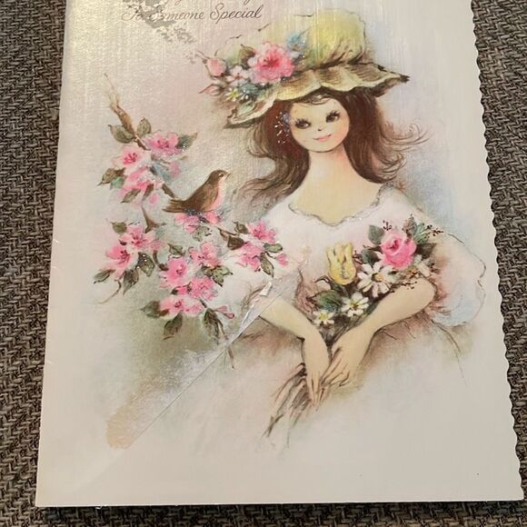 Vintage Lot of 4 Coronation Collection Glitter Birthday Cards 50's Parchment - Picture 12 of 15